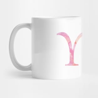 Pink Upsilon Watercolor Letter Mug